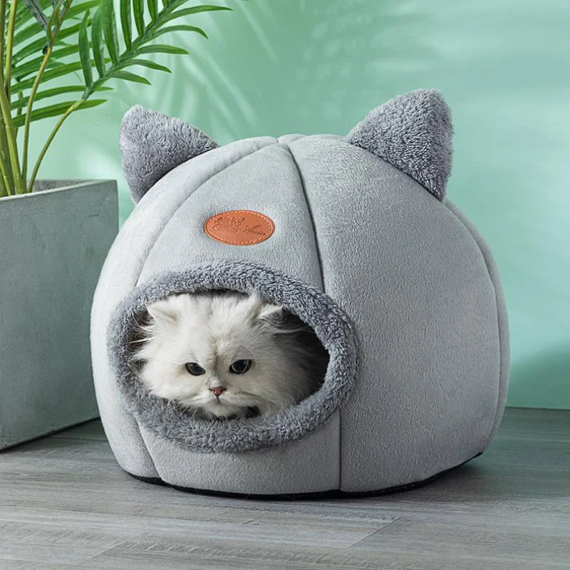 Woolpaw© Weiches Katzenbett in Form eines Katzenkopfes - der perfekte Unterschlupf für Ihr Kätzchen!