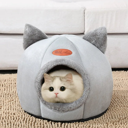 Woolpaw© Weiches Katzenbett in Form eines Katzenkopfes - der perfekte Unterschlupf für Ihr Kätzchen!